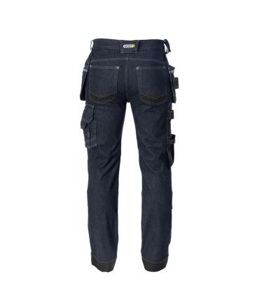 Melbourne stretch holsterzakkenjeans met kniezakken jeansblauw/zwart